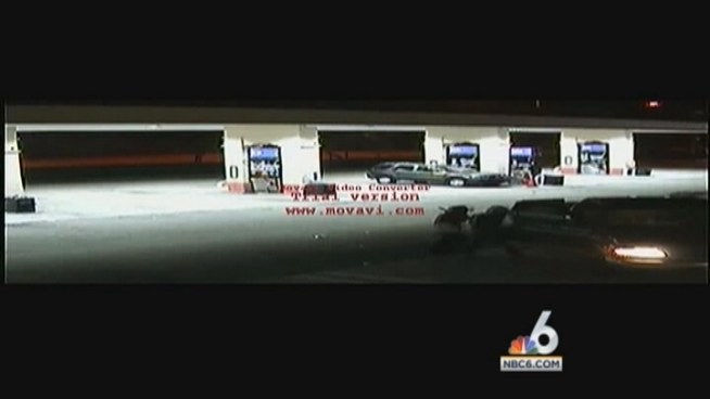 A Miami store clerk was shot and a Miramar gas station employee was pistol-whipped during two robberies early Saturday that authorities suspect were carried out by the same assailants. NBC 6 reporter has the story.