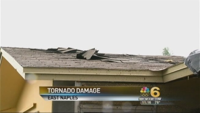 A tornado was reported in Naples Saturday that cause damage to cars and trees. No injuries were reported, officials said.