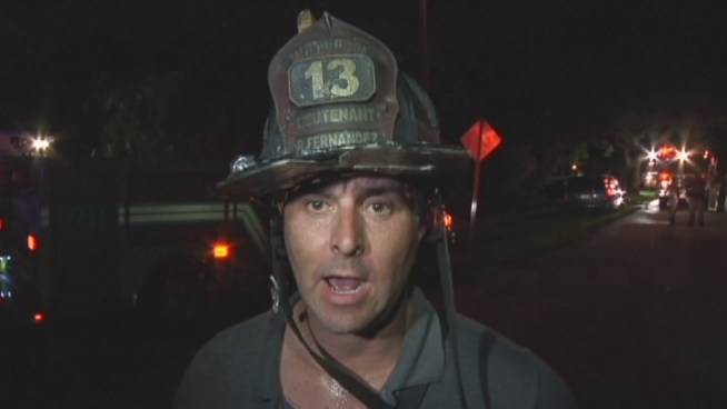Miami-Dade Fire Rescue Lt. Rafael Fernandez describes the rescue of a man from a burning home.