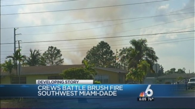 A fire that burned 20 acres in Southwest Miami-Dade on Sunday afternoon was still being extinguished by firefighters on Sunday afternoon, according to the state Division of Forestry.