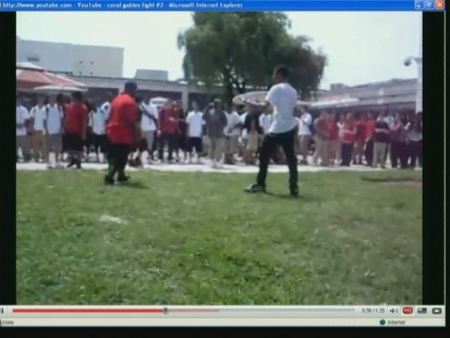 Two students go at it with little regard for being caught by administrators.