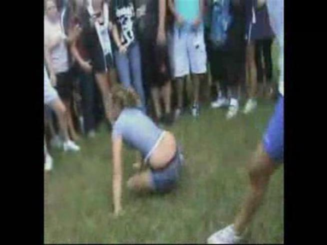 Listen closely and you will hear one of the girl's mom cheering.