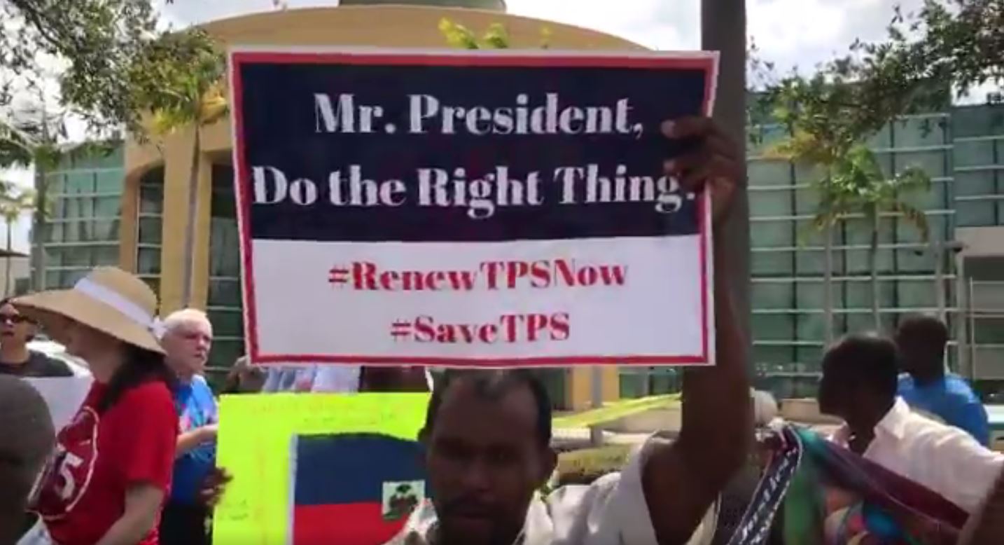 Activists March in Miami Urging TPS Extension for Haitians