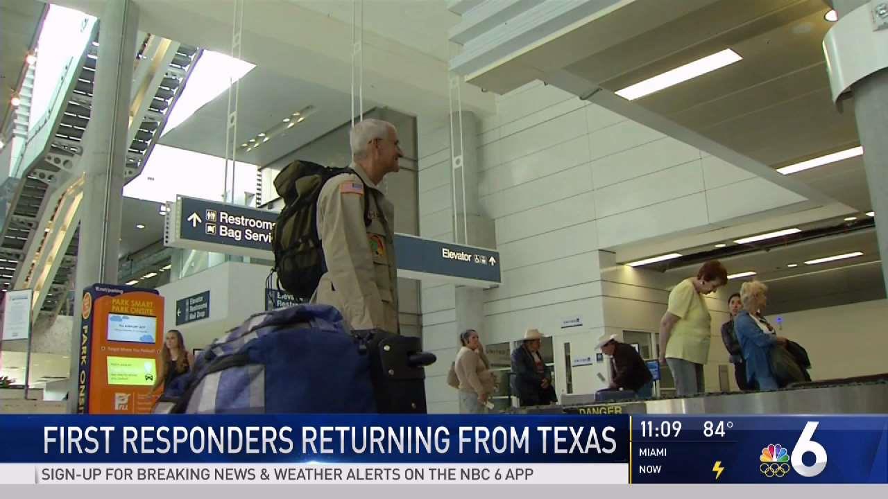 First Responders Return to South Florida From Texas