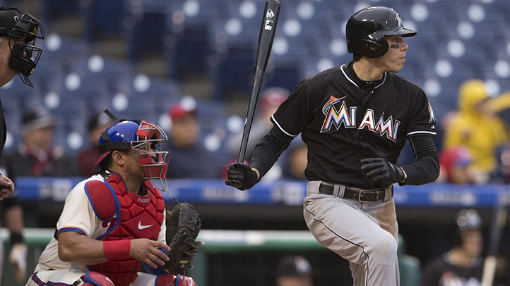 Yelich Collects Eight Hits as Marlins Sweep Doubleheader