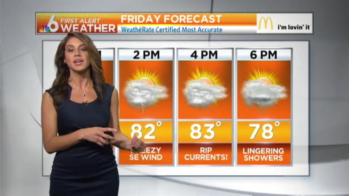 Weather: Breezy, Lingering Showers Midday Fri.