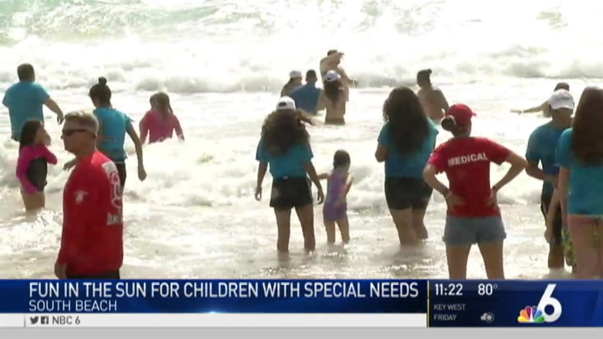 Children With Special Needs Enjoy Day at The Beach