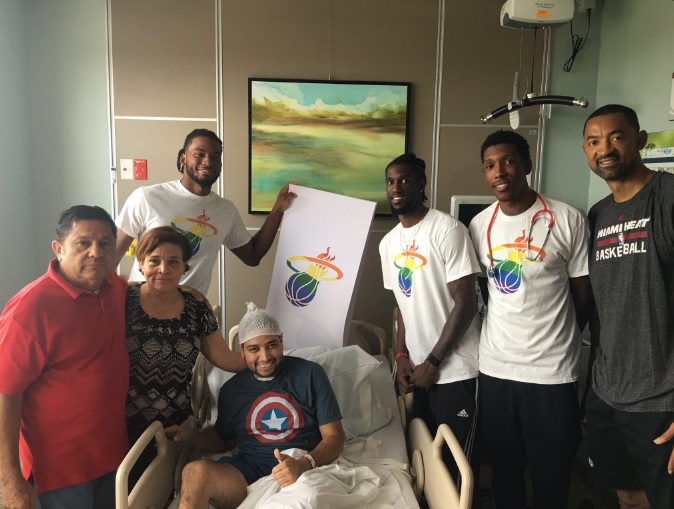 Miami Heat Players, Coaches Visit With Orlando Shooting Victims