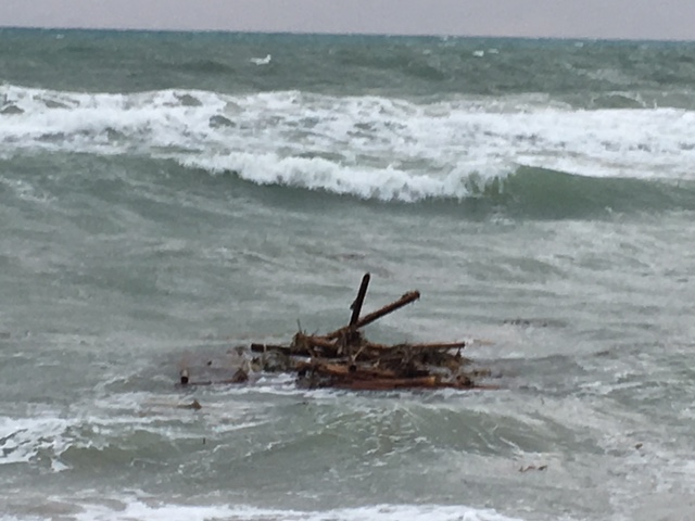 Raft Washed Ashore Hollywood Beach