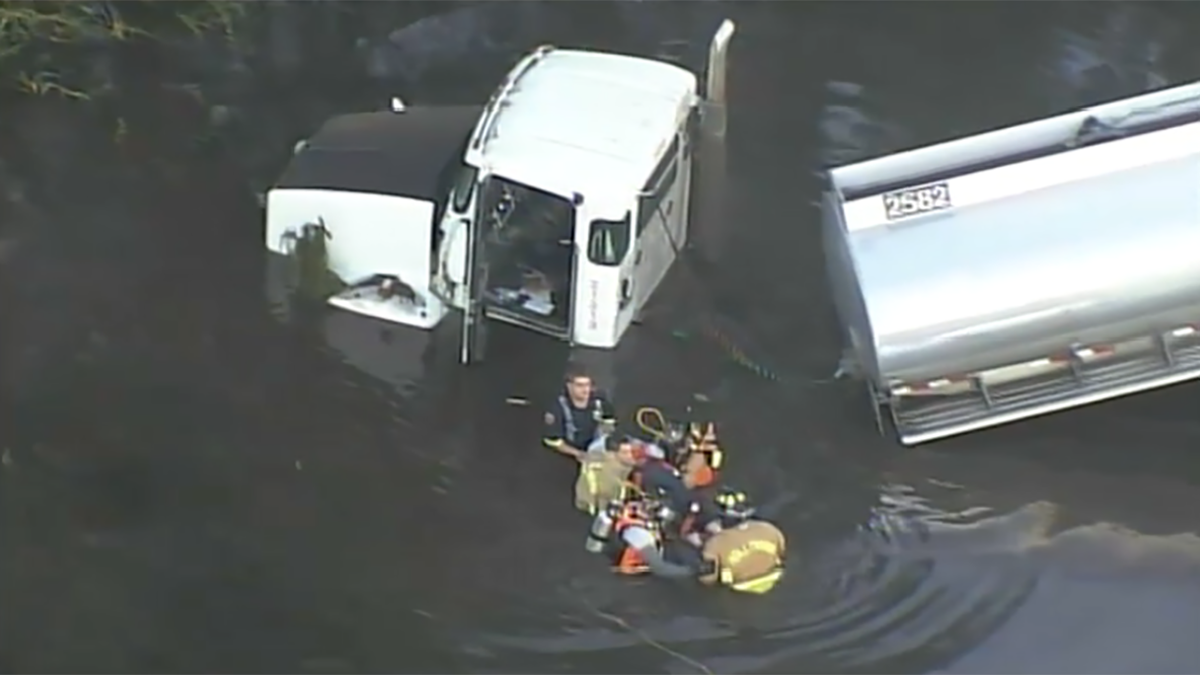 Tractor-Trailer Driver Rescued After Crash Into Canal Off Florida’s ...