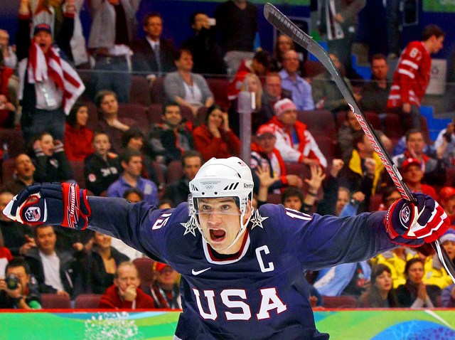 022410 Men Hockey Jubee shot Jamie Langenbrunner