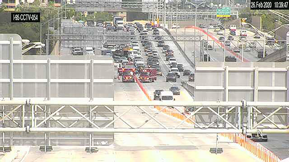 Crash Involving Hazardous Materials Shuts Down Stretch of I95 in Miami