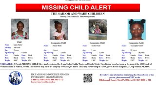 Iyana Sailor, 8, Nahlia Wade, 4, and Noelle Wade, 1, could be with 25-year-old ShaunQue Sailor