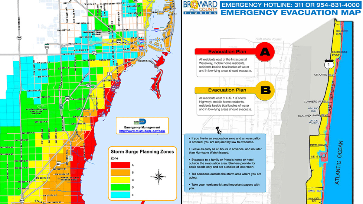 South Florida Evacuation Zones in the Event of a Hurricane NBC 6