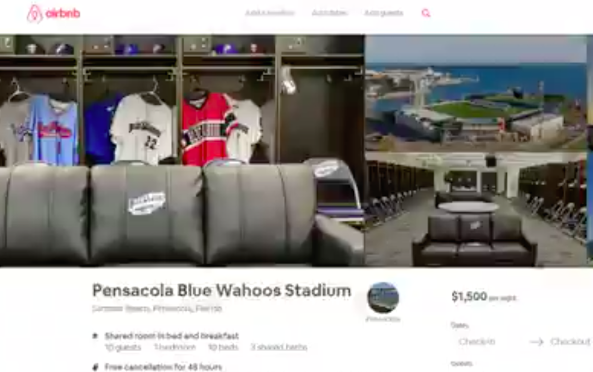 Pensacola Blue Wahoos list stadium on Airbnb to rent - Sports Illustrated