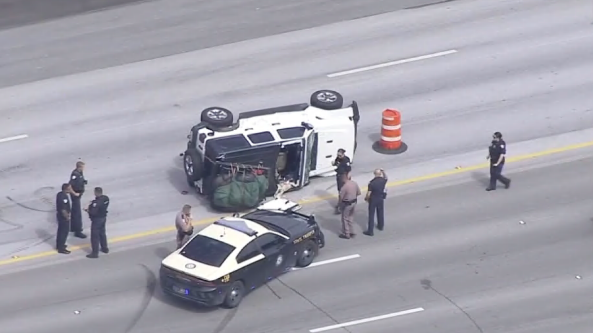 Suspect In Custody After Police Chase Ends In Rollover Crash On I 95 In South Florida Nbc 6 0406