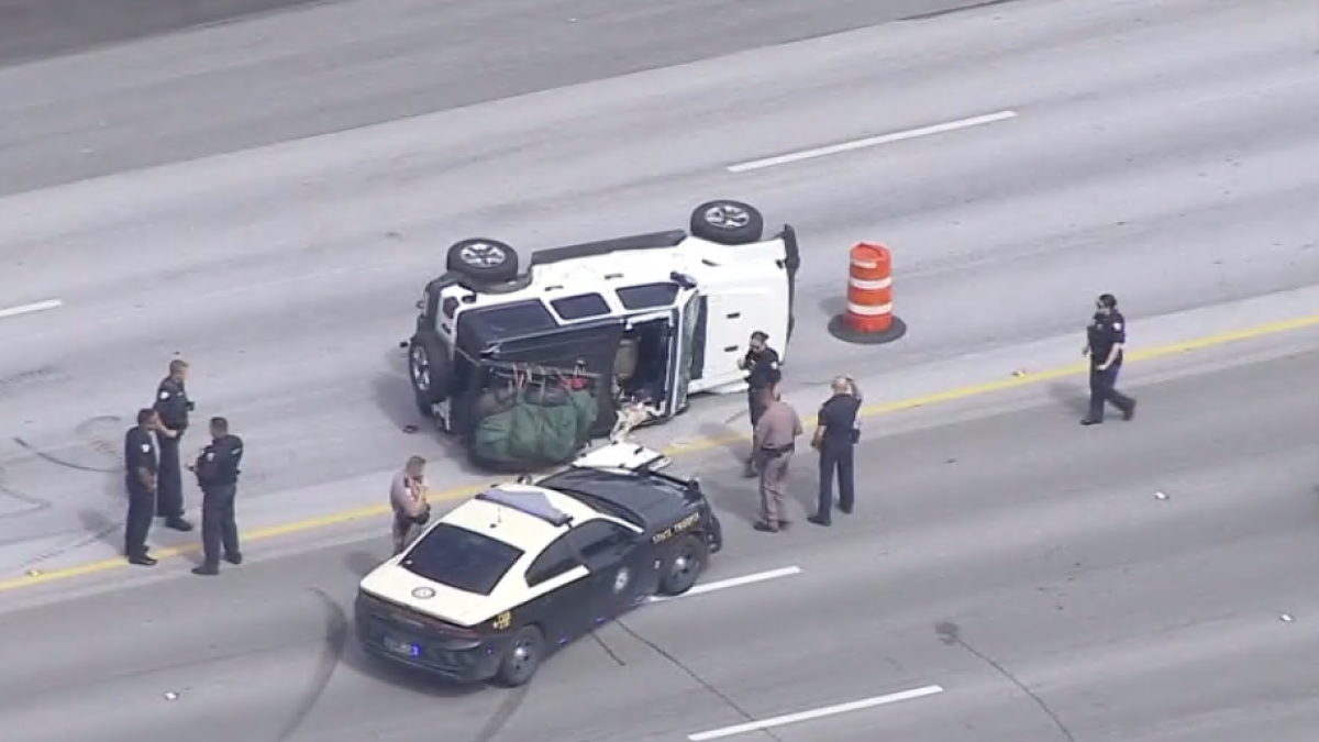 Suspect In Custody After Police Chase Ends In Rollover Crash On I 95 In South Florida Nbc 6 2945