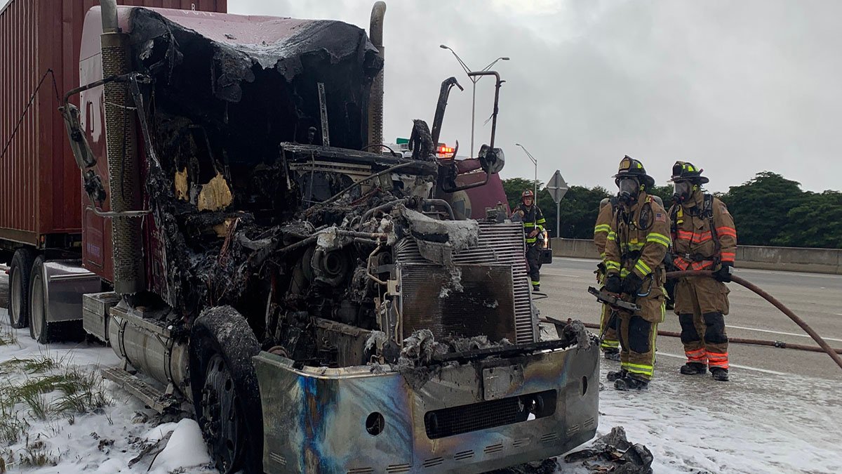 Tractor Trailer Fire Causes Traffic Delays on Major Broward Roadway ...