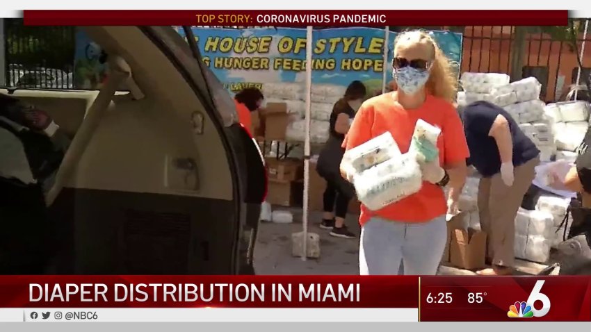 Hundreds Show Up for Diaper Distribution in Miami