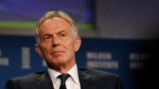 Tony Blair, former U.K. prime minister, listens at the annual Milken Institute Global Conference in Beverly Hills, California.