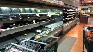 Empty shelves at Gerrity's supermarket