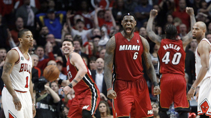 APTOPIX Heat Bulls Basketball