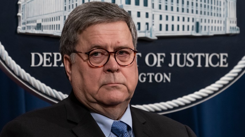 In this Jan. 13, 2020, file photo, Attorney General William Barr speaks to reporters at the Justice Department in Washington.