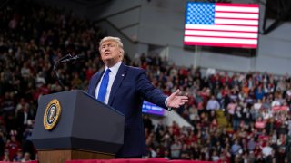 President Donald Trump speaks during a campaign rally