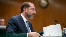 Secretary of Health and Human Services Alex Azar testifies before a Senate Appropriations subcommittee on President Donald Trump's budget request for fiscal year 2021, on Capitol Hill in Washington, Tuesday, Feb. 25, 2020.