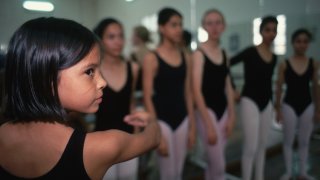 Ballet students practice at the the dance school of the Universidad Autonoma de Venezuela in Merida, Venezuela.