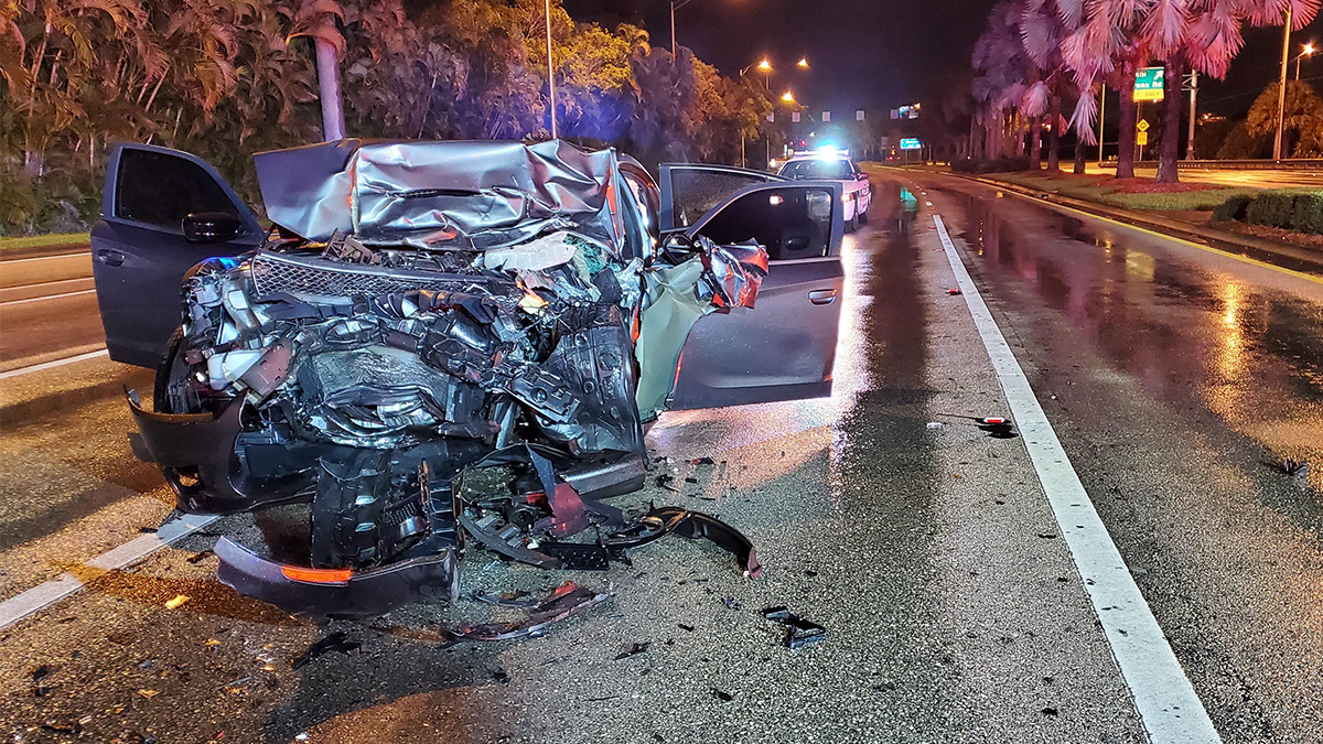 Early Morning Car Crash at Margate Intersection Leaves One Injured