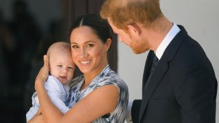 Prince Harry, Duke of Sussex, Meghan, Duchess of Sussex and their baby son Archie Mountbatten-Windsor