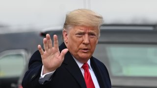 President Donald Trump arrives to board Air Force One as he departs Joint Base Andrews in Maryland on Dec. 14, 2019, for a trip to the Army-Navy football game in Philadelphia.