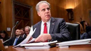 Michael Horowitz prepares to testify in a Senate hearing