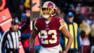 LANDOVER, MD – NOVEMBER 24: Quinton Dunbar #23 of the Washington Redskins reacts after a play against the Detroit Lions during the second half at FedExField on November 24, 2019 in Landover, Maryland. (Photo by Scott Taetsch/Getty Images)