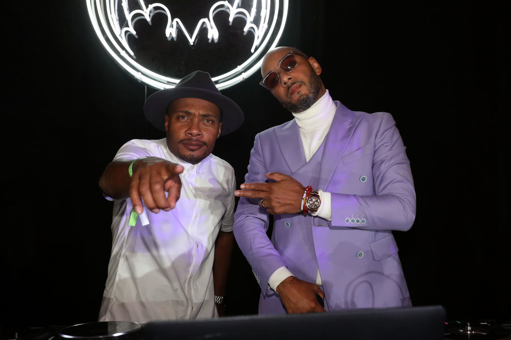 DJ Trauma and Swizz Beatz spin at BACARDI Rum Room: Miami With Swizz Beatz on December 05, 2019 in Miami Beach, Florida.