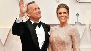 Tom Hanks and Rita Wilson attend the 92nd Annual Academy Awards at Hollywood and Highland on Feb. 9, 2020, in Hollywood, California.