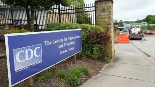 This April 23, 2020, file photo, shows the entrance of the Centers for Disease Control and Prevention in Atlanta, Georgia.