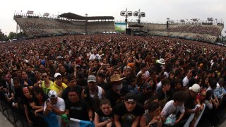 Fans enjoy the atmosphere during the first day of Vive Latino 2020 musical festival