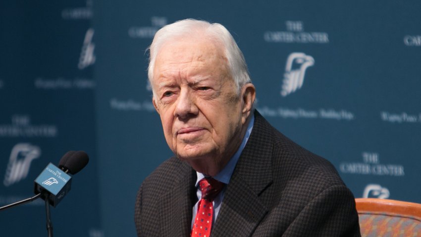 Former President Jimmy Carter during a press conference at the Carter Center on Aug. 20, 2015, in Atlanta, Georgia.