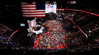 CLEVELAND, OH – JULY 18: Delegates crowd the convention floor on the first day of the Republican National Convention on July 18, 2016 at the Quicken Loans Arena in Cleveland, Ohio. An estimated 50,000 people are expected in Cleveland, including hundreds of protesters and members of the media. The four-day Republican National Convention kicks off on July 18. (Photo by John Moore/Getty Images)