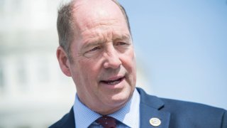 UNITED STATES – APRIL 13: Rep. Ted Yoho, R-Fla., talks with reporters at the base of the House steps after the last votes of the week on April 13, 2018. (Photo By Tom Williams/CQ Roll Call)