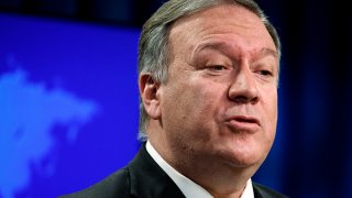 In this file photo, Secretary of State Mike Pompeo speaks about Iran, Jan. 7, 2020, at the State Department in Washington.