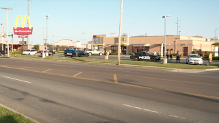 The scene of an altercation at a McDonald's in Oklahoma City, Oklahoma, on May 6, 2020.