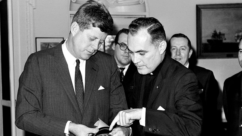 President Kennedy and the Rev. Theodore Hesburgh, President of t