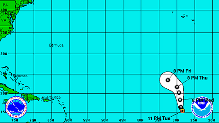 Tropical Storm Humberto 11 pm Tuesday