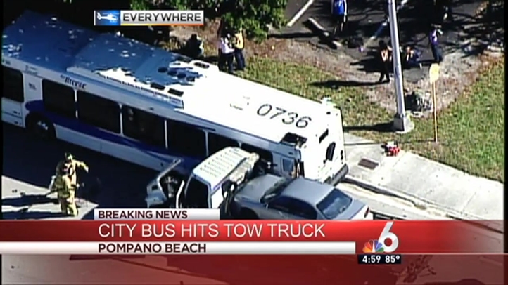 32 People Injured in Bus Crash With Tow Truck in Pompano Beach – NBC 6