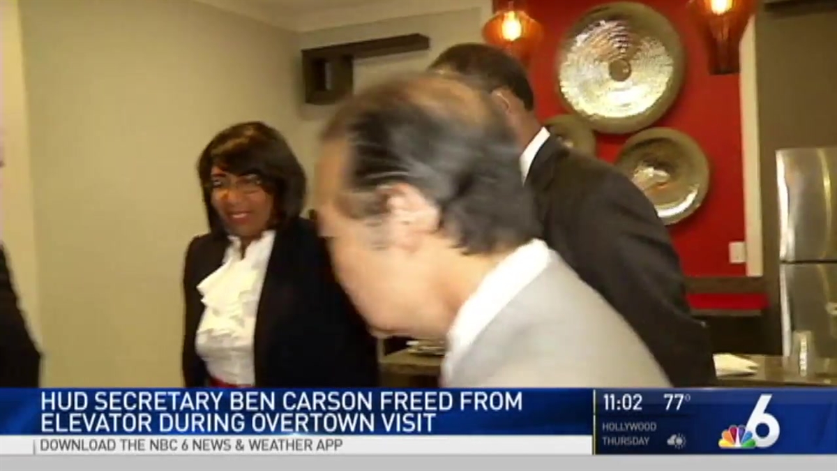 HUD Secretary Ben Carson Stuck in Miami Affordable Housing Elevator