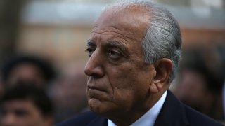 Washington's peace envoy Zalmay Khalilzad attends the inauguration ceremony for Afghan President Ashraf Ghani at the presidential palace in Kabul, Afghanistan, Monday, March 9, 2020.