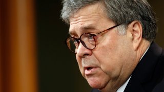 In this file photo, Attorney General William Barr speaks about the release of a redacted version of special counsel Robert Mueller's report during a news conference, Thursday, April 18, 2019, at the Department of Justice in Washington.